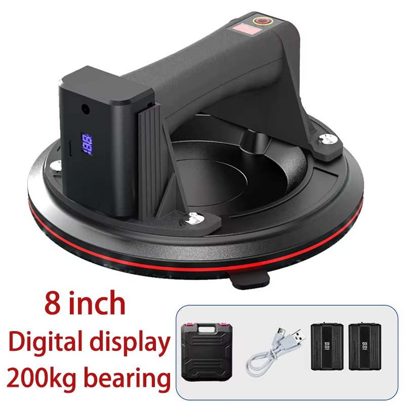 8 Inch Electric Vacuum Suction Cup 200kg Bearing Suction Sucker Heavy Duty Vacuum Gripster Lifter for Granite Tile Glass Manual Lifting