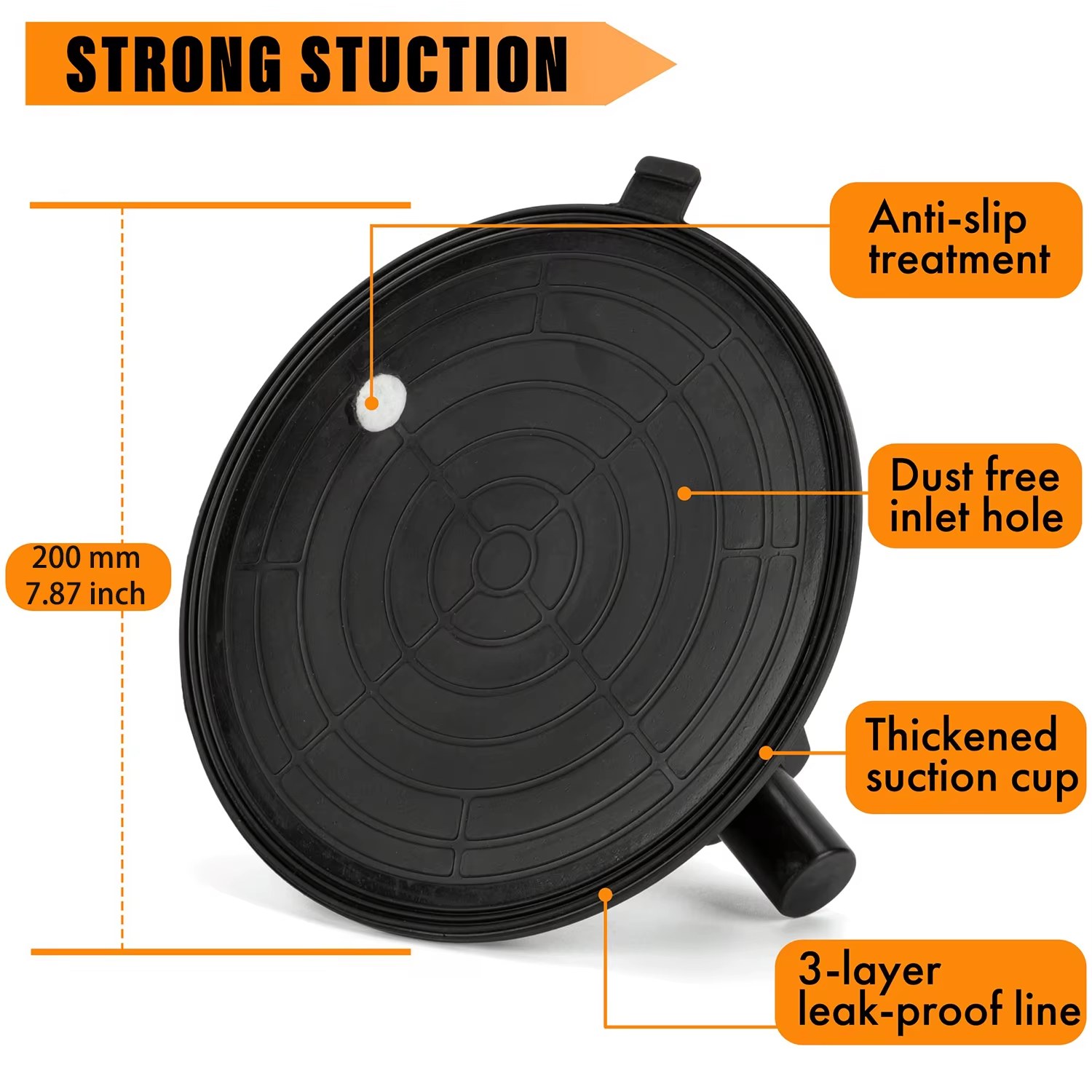 20CM diameter Vacuum Suction Cup Gripster granite Glass Tile Suckers Manual lifting 8 Inch 220kg Bearing Capacity Heavy Suction Cup listing photo 4