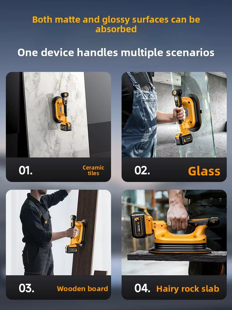 Automatic Lithium Electric Tile Glass Gripster Vacuum Lifter Strong Adsorption Construction Fixing Handling Tool listing photo 2