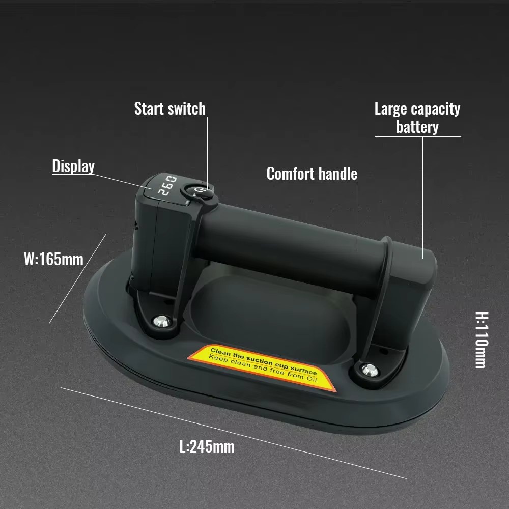 260KG Load Large Electric Vacuum Suction Cup Gripster Display Heavy-Duty Hand-held Strong Suckers Air Pump Granite Glass Tile Lifter listing photo 5