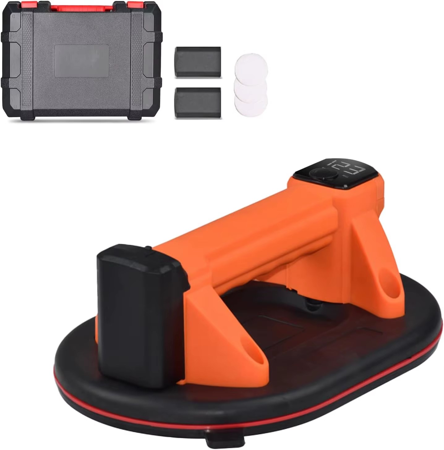 Suction Cup Gripster Electric Lifting Lifter 550LBS, Vacuum Ventouse with Automatic Cleaning, Handled Glass Suction Cups, Heavy Duty
