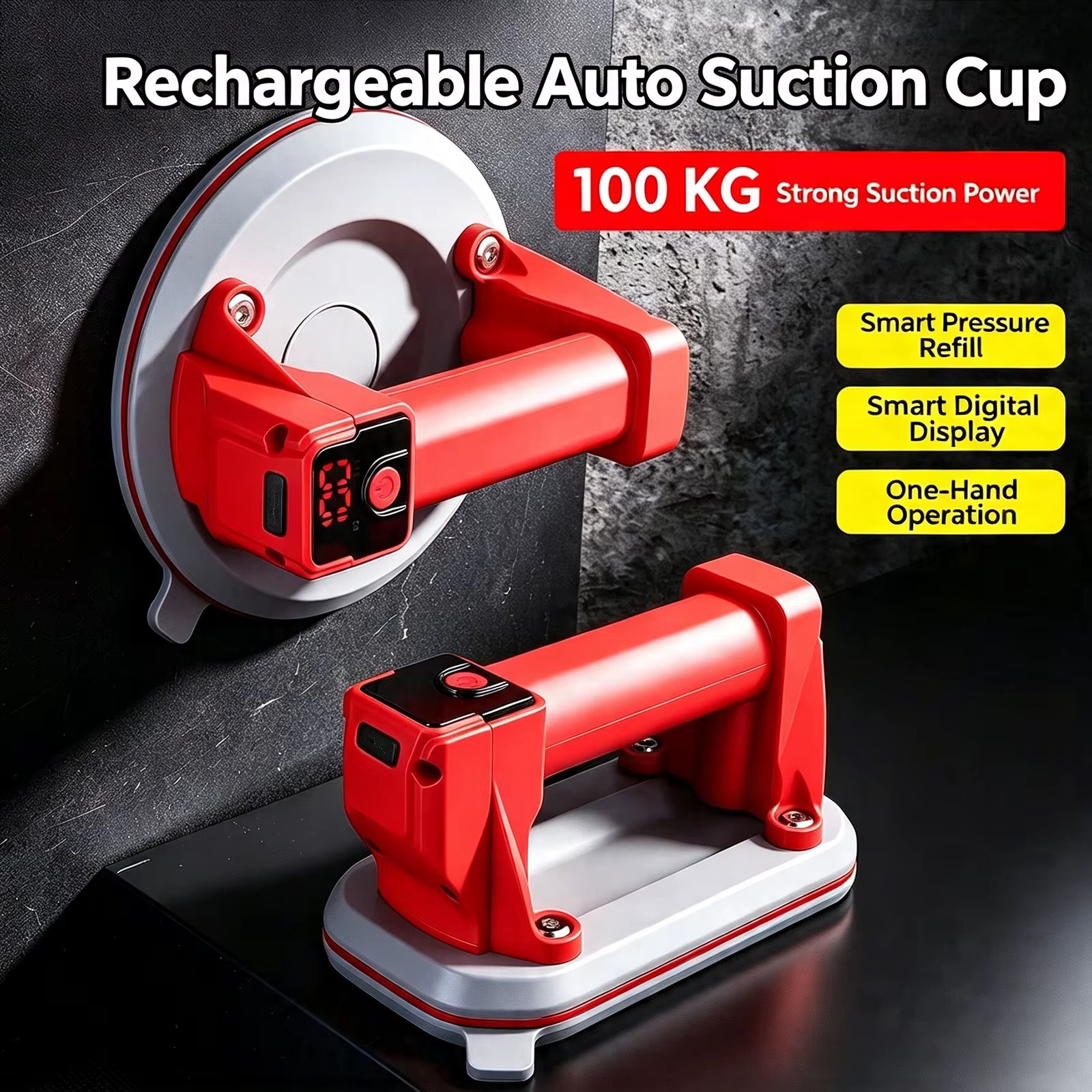 6Inch Electric Suction Cup Gripster for Tiles 100KG Heavy Lifter Automatic Air Supply PowerfulAir Pump Fixer Large Glass Handling Suction listing photo 2