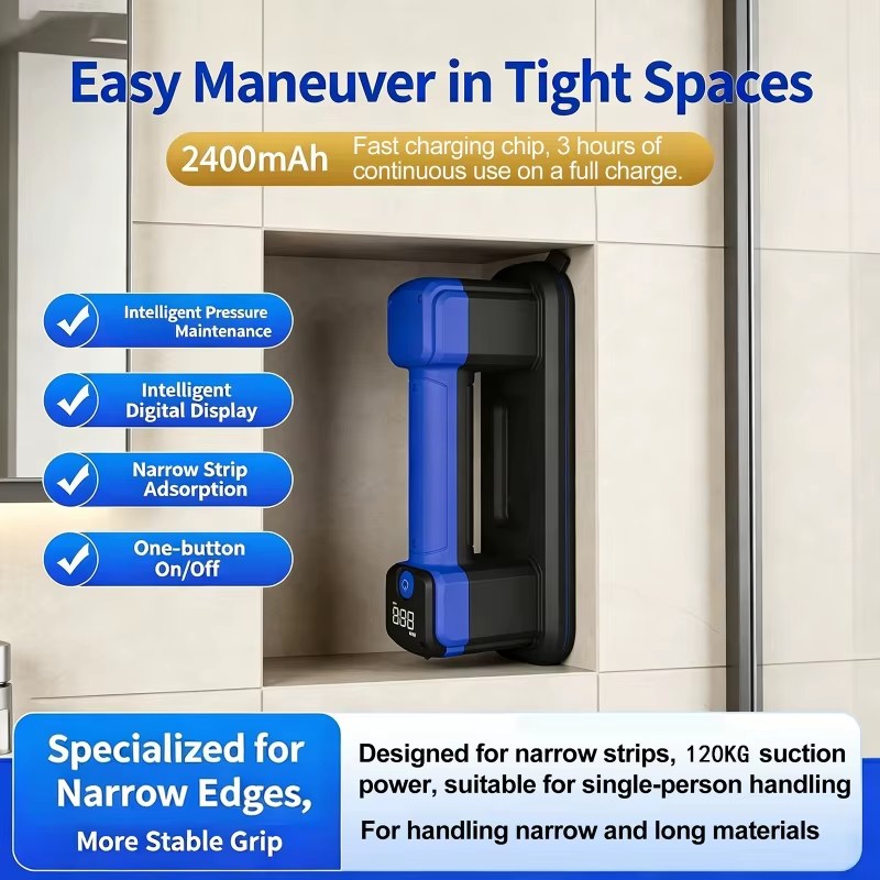 Narrow Strips Mini Electric Vacuum Suction Cup Gripster for Tiles Glass Lifting Tools 120kg Bearing Capacity Heavy Duty Air Pump Lifter listing photo 2