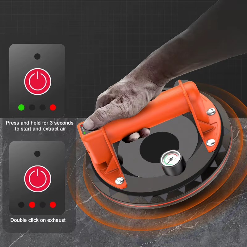 Electric Vacuum Suction Cups Lifter Gripster With Battery 8" Auto Detect And Replenish Pressure For Transport Glass Tile Granite listing photo 2