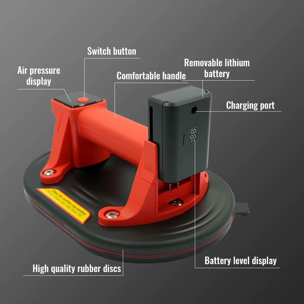 Hot sell Intelligent Display Industrial Grade Electric Vacuum Suction Cup 250KG Load Heavy Duty Granite Tile Glass Gripster Lifter listing photo 3