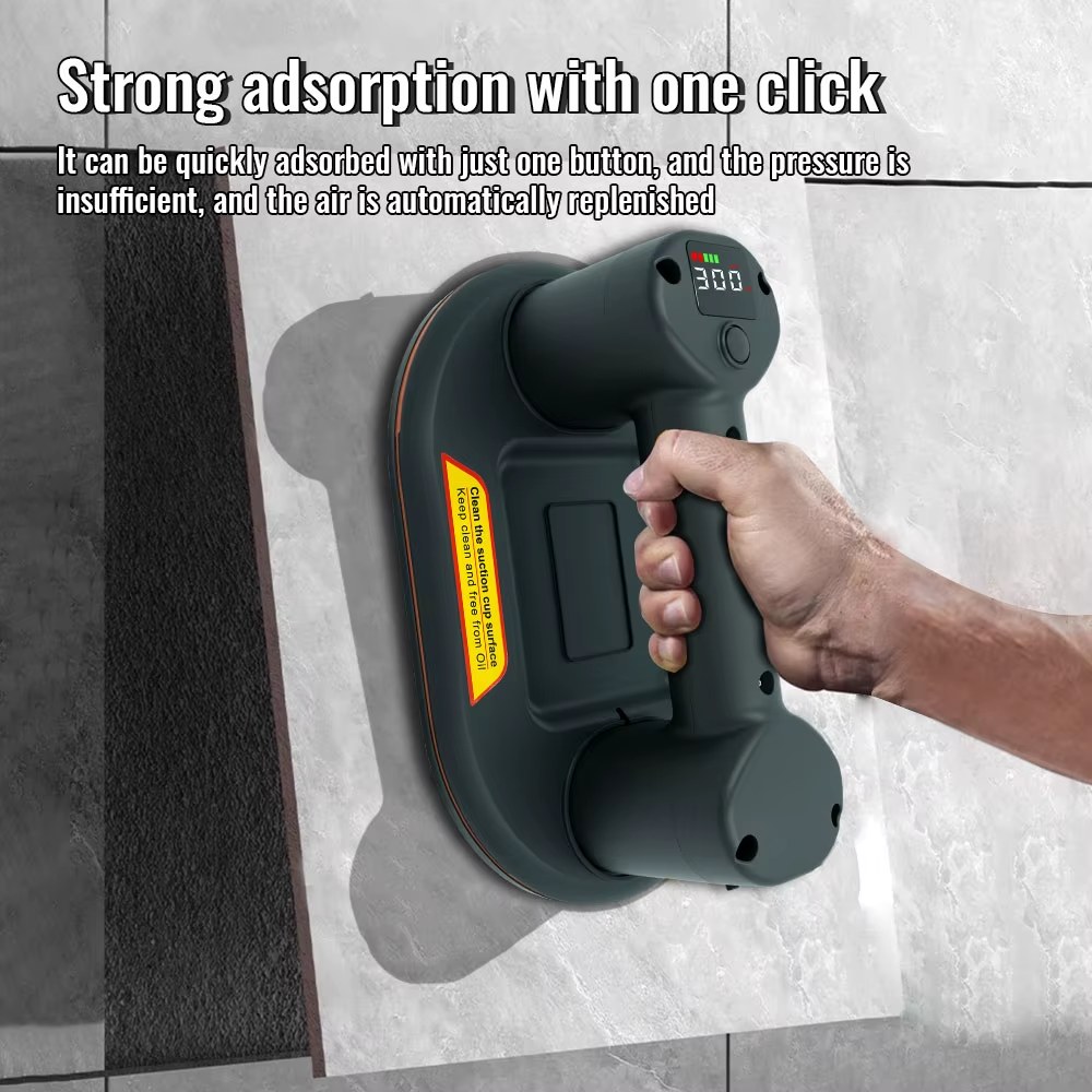 Upgrade Smart Display Electric Vacuum Suction Cup 300KG Load Heavy-Duty Glass Tile Gripster Lifter Vacuum Suckers Lifting Tool listing photo 4