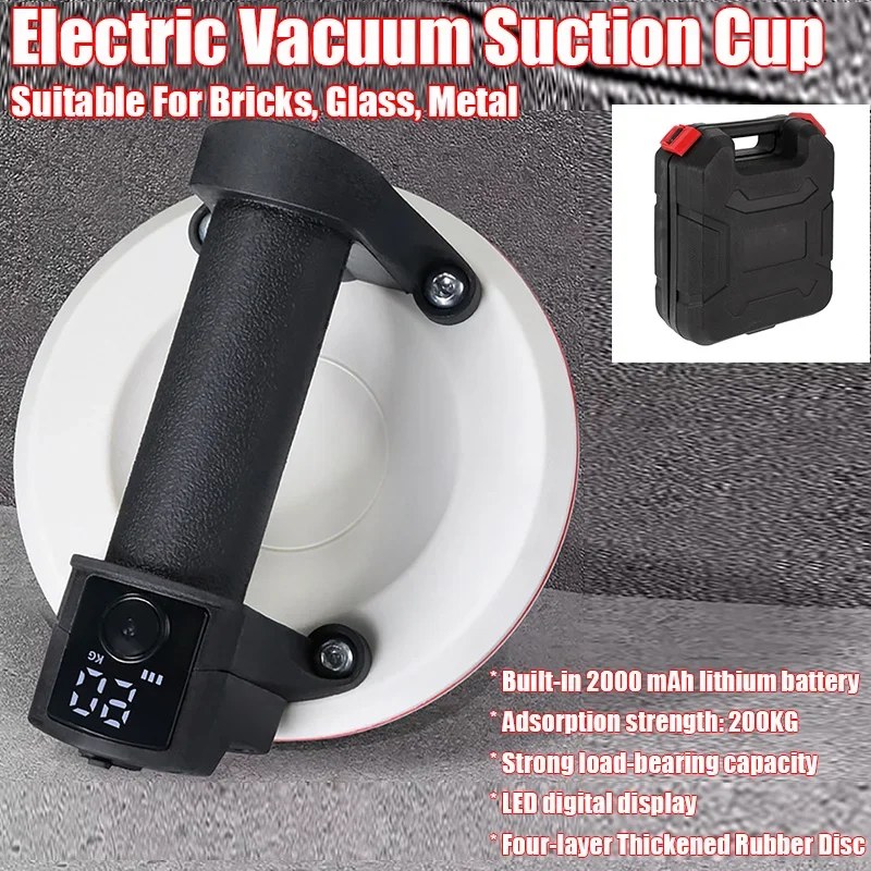 6 Inch Electric Suction Cup Built-in 2000 mAh lithium Battery Load-bearing 200kg Lifting Tool One-Click Start Vacuum Suction Cup Gripster