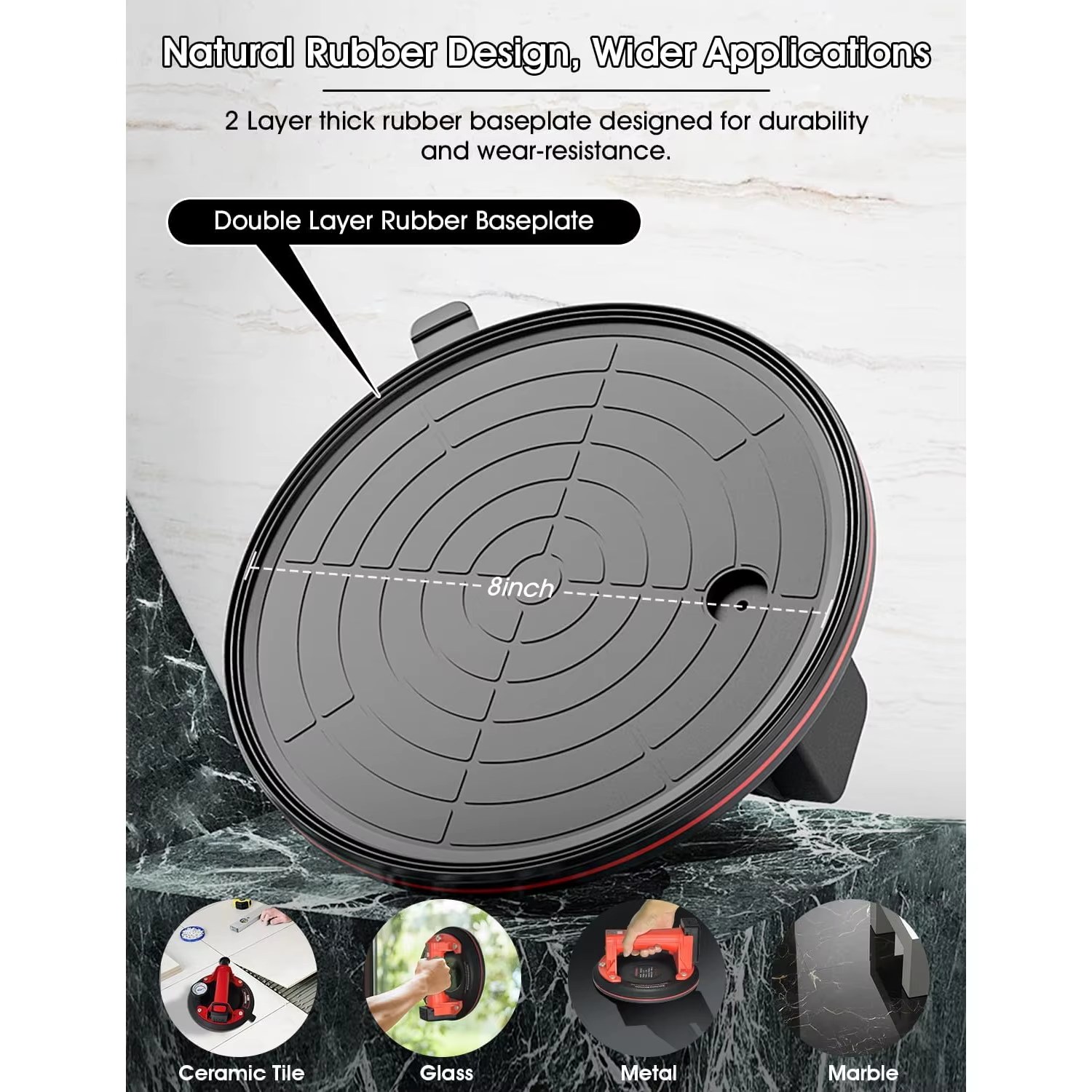Suction Cup Electric Vacuum Lifter, Kethvoz 440lbs Heavy Duty Handling Gripper with 8'' Automatic Suction Cup Gripster to Lift Windshield listing photo 3