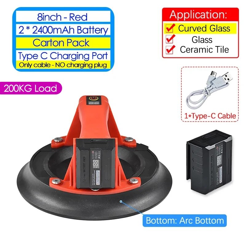 6/8/9in Electric Vacuum Suction Cup Gripster Industrial Grade Heavy-Duty Glass Tile Suckers Building Materials Lifting Tools 100-220KG listing photo 5