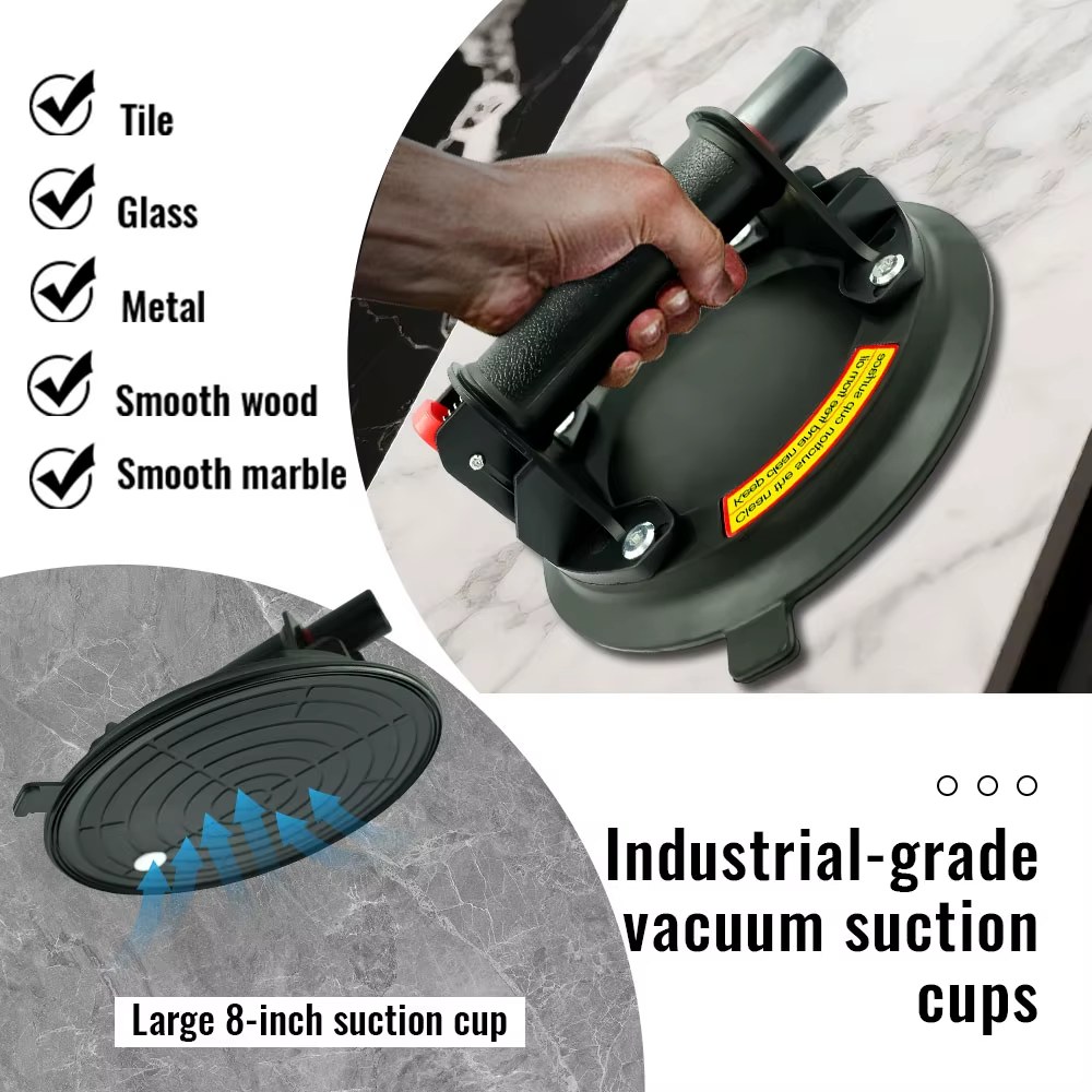 Hot Selling 2026 8 Inch Vacuum Glass Suction Cup 20CM 220kg Bearing Capacity Manual Lifter Gripster for Granite Tile Marble listing photo 3