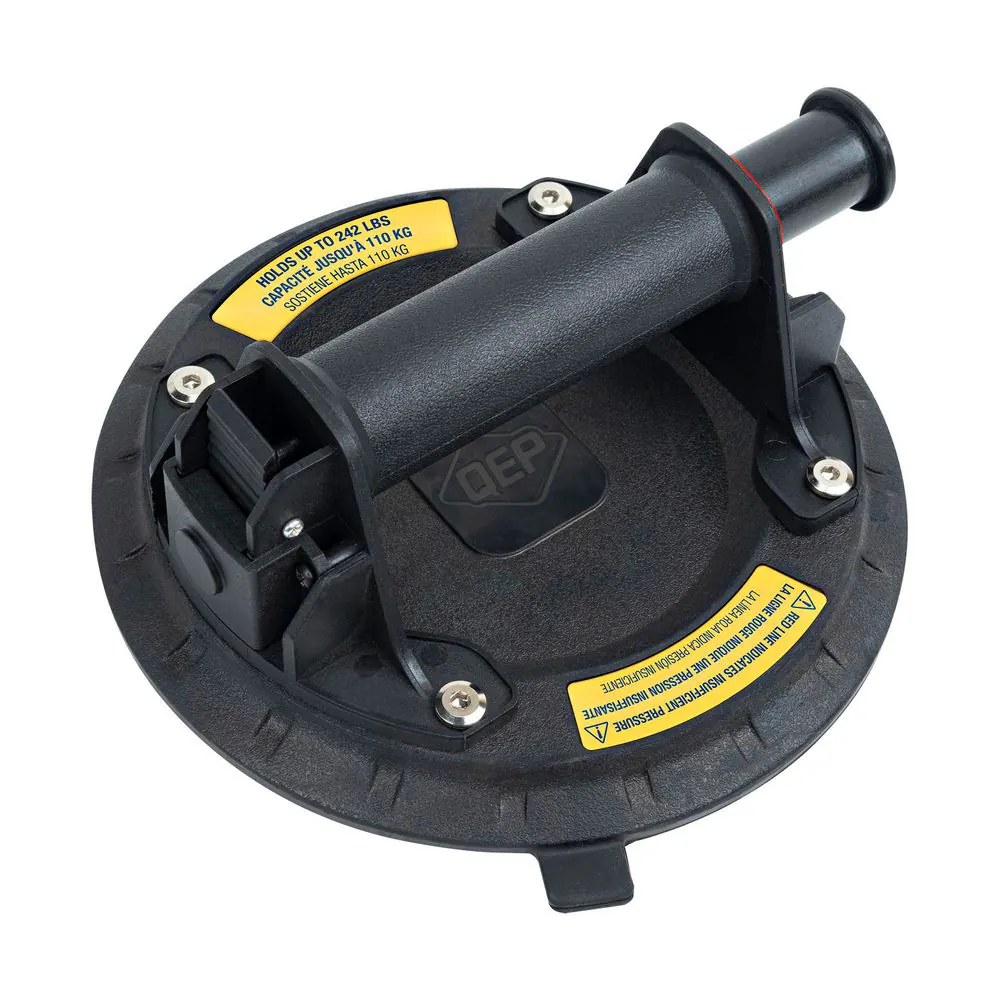 QEP 8 in. Vacuum Pump Suction Cup Gripster for Large Format Tile, with 242 lb. Lifting Capacity 75021