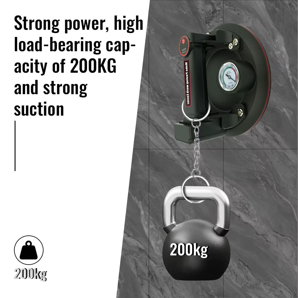 8-inch vacuum electric suction cup gripster with pressure gauge, large capacity lithium battery for convenient and practical operation listing photo 2