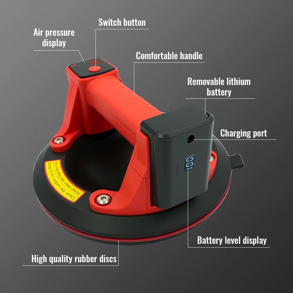 Industrial Heavy Duty Electric Vacuum Suction Cup Gripster Granite Glass Tile Lifter Intelligent Display load capacity 200kg listing photo 5