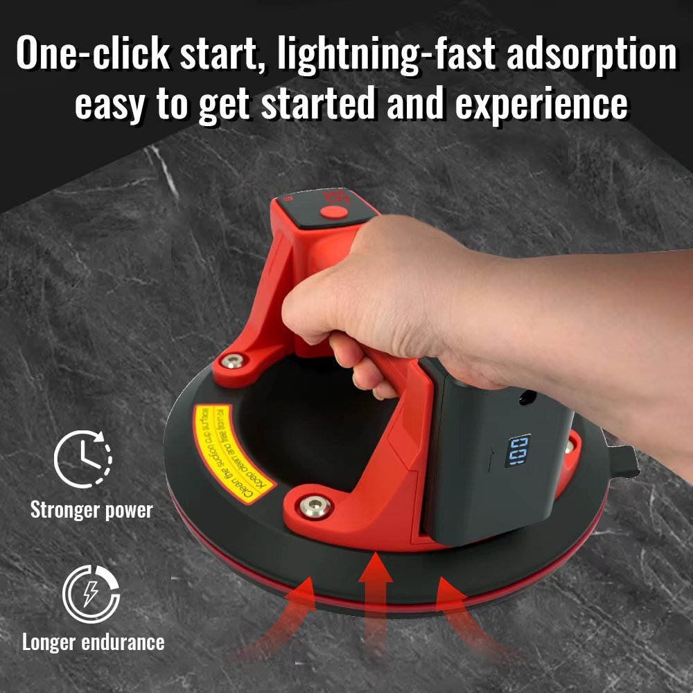 Intelligent Display Industrial Grade Electric Vacuum Suction Cup 200KG Load Heavy Duty Granite Tile Glass Gripster Lifter