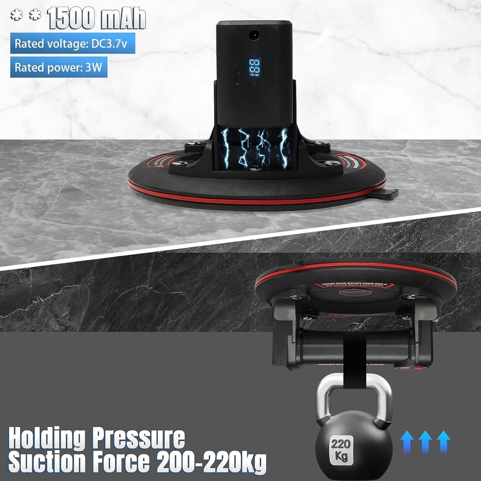 Motorized glass gripster suction cups, 8-inch vacuum removable battery suction cups, convenient and practical, handling listing photo 5