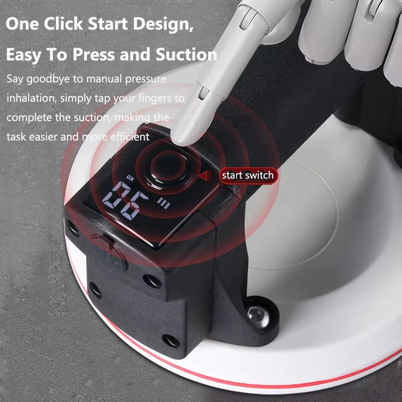 200KG Load Smart Display Electric Vacuum Suction Cup Gripster 6inch Heavy Duty Granite Tile Glass Lifter 2000mAh Battery with Box Storage listing photo 2