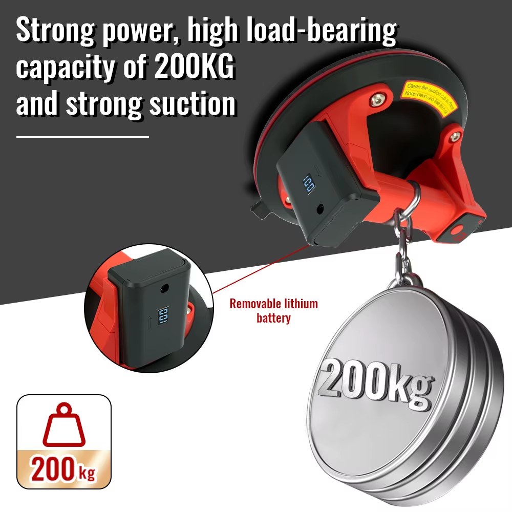 Industrial Heavy Duty Electric Vacuum Suction Cup Gripster Granite Glass Tile Lifter Intelligent Display load capacity 200kg listing photo 3