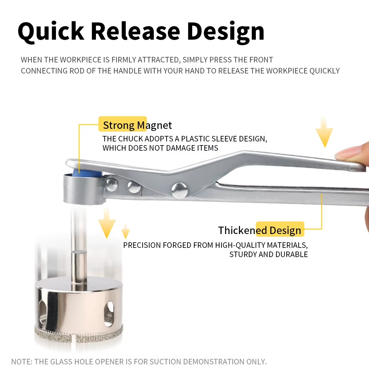 Punch Press Safety Hand Plier Punch Accessories Suction Cup Stamping Security Handle Strong Magnetic Claw Pick Up Forceps Gripster Tool listing photo 5
