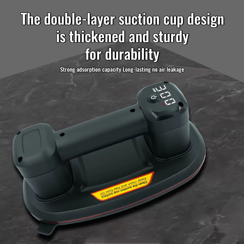 Upgrade Smart Display Electric Vacuum Suction Cup Gripster 300KG Load Heavy-Duty Glass Tile Lifter Vacuum Suckers Lifting Tool listing photo 5