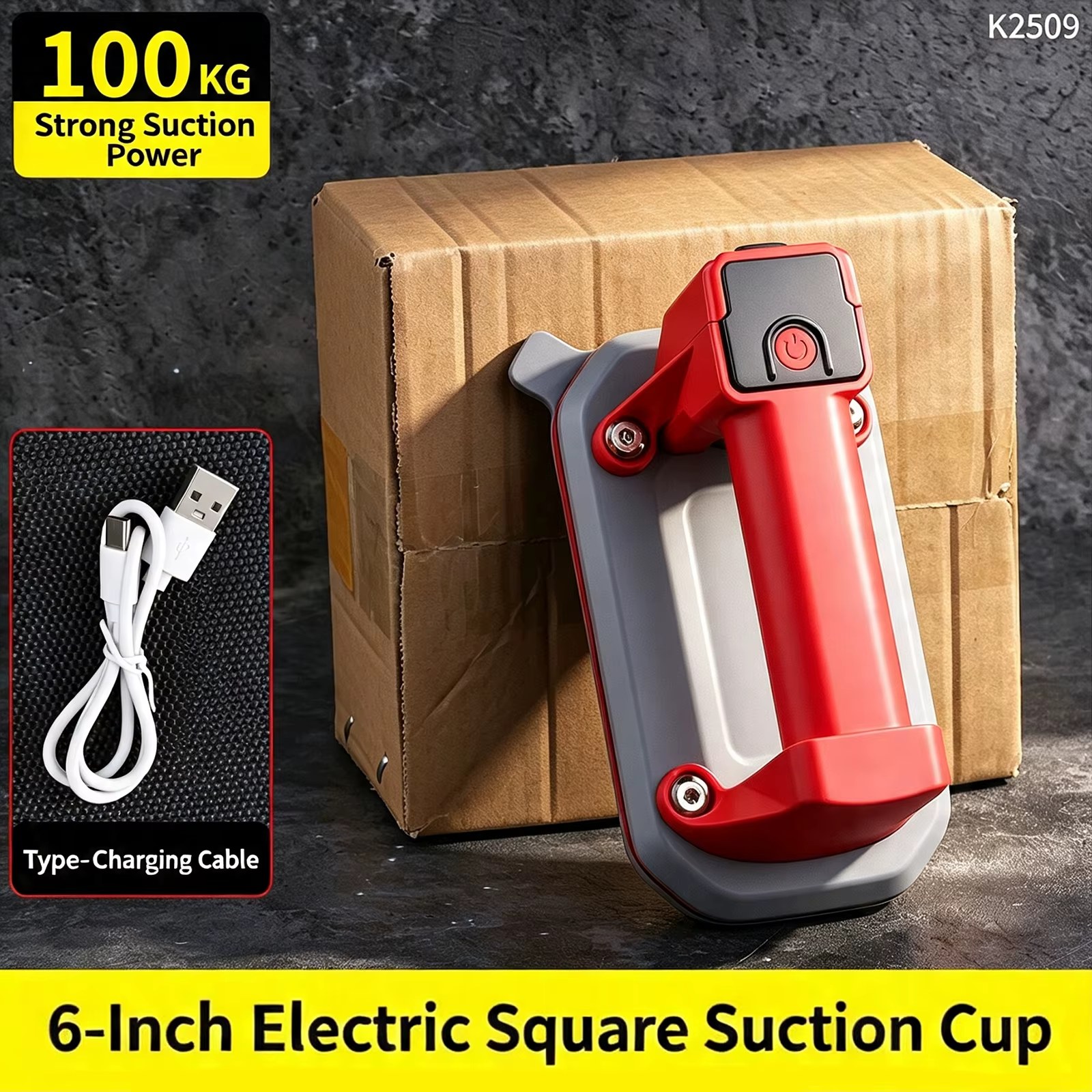 Lifting 100KG Tool Mini Automatic Pump Electric Vacuum Suction Cup Gripster 6inch Handheld Glass Brick Object Tile Glass Lifting Tool