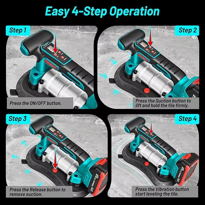 YEARTOP 500KG 9 Gear Tile Tiling Machine Suction Cup Gripster Tile Vibration Leveling Tile Laying Vibrating Tool For Makita 18V Battery listing photo 2