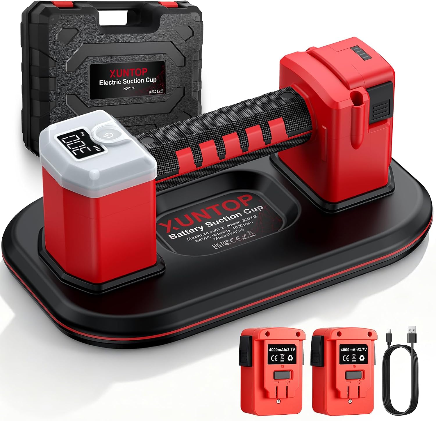 XUNTOP Battery Tile Shaker, Tile Lifter, Suction Gripster Lifter, 300 kg, Electric 10 Inch Suction Cup