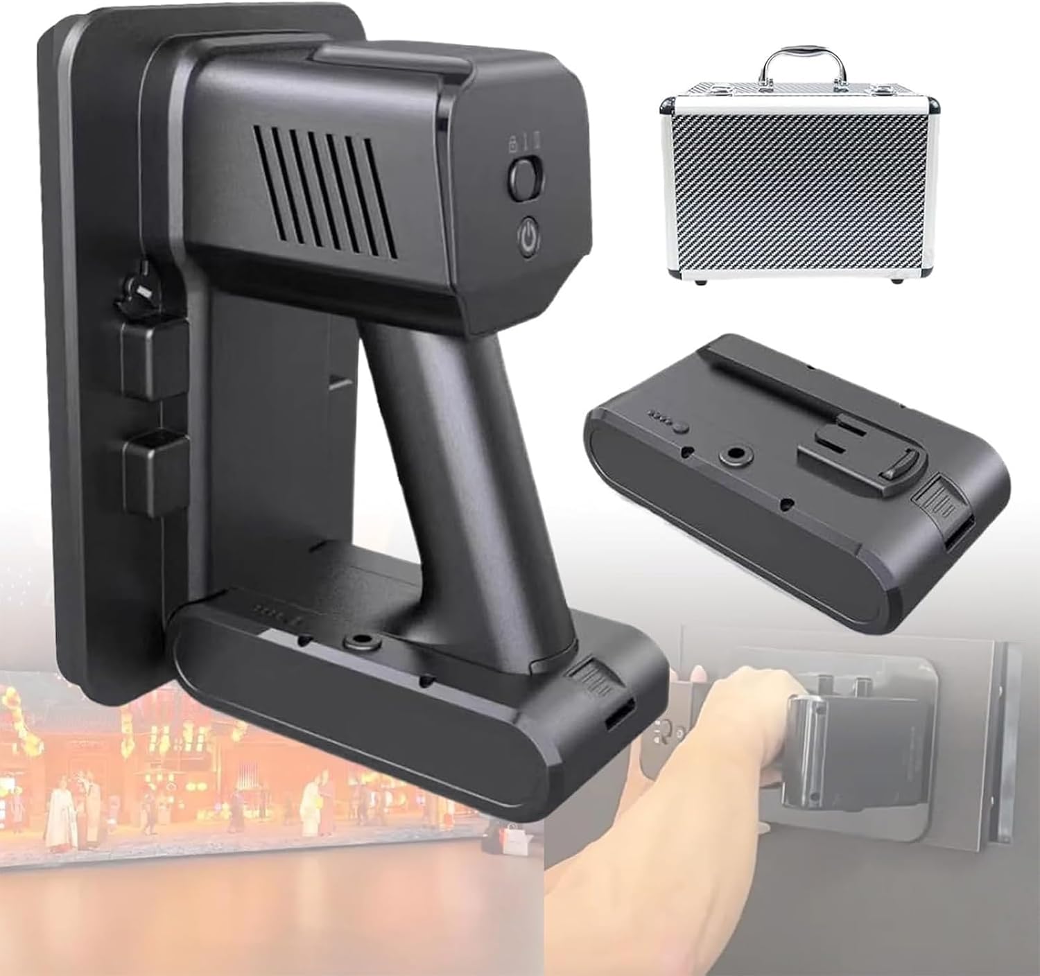Sollevatore elettrico a ventosa, 350 W, 25 minuti di utilizzo, regolabile con 2 livelli di aspirazione, include scatola di aviazione per schermi