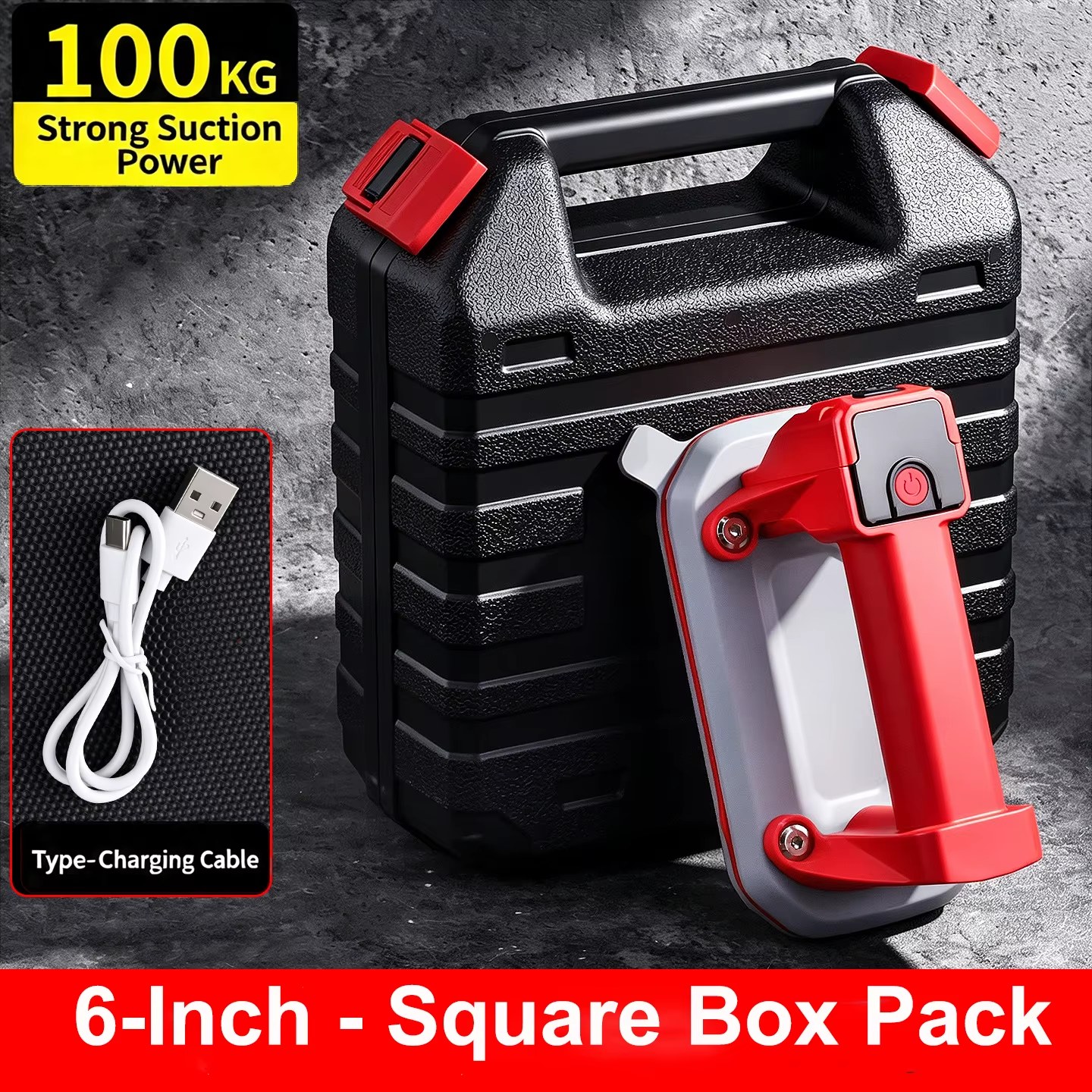 6inch Intelligent Digital Square Round Electric Suction Cup Gripster One-Click Start Vacuum Air Pump Force 100KG Glass Tile Suction Cup