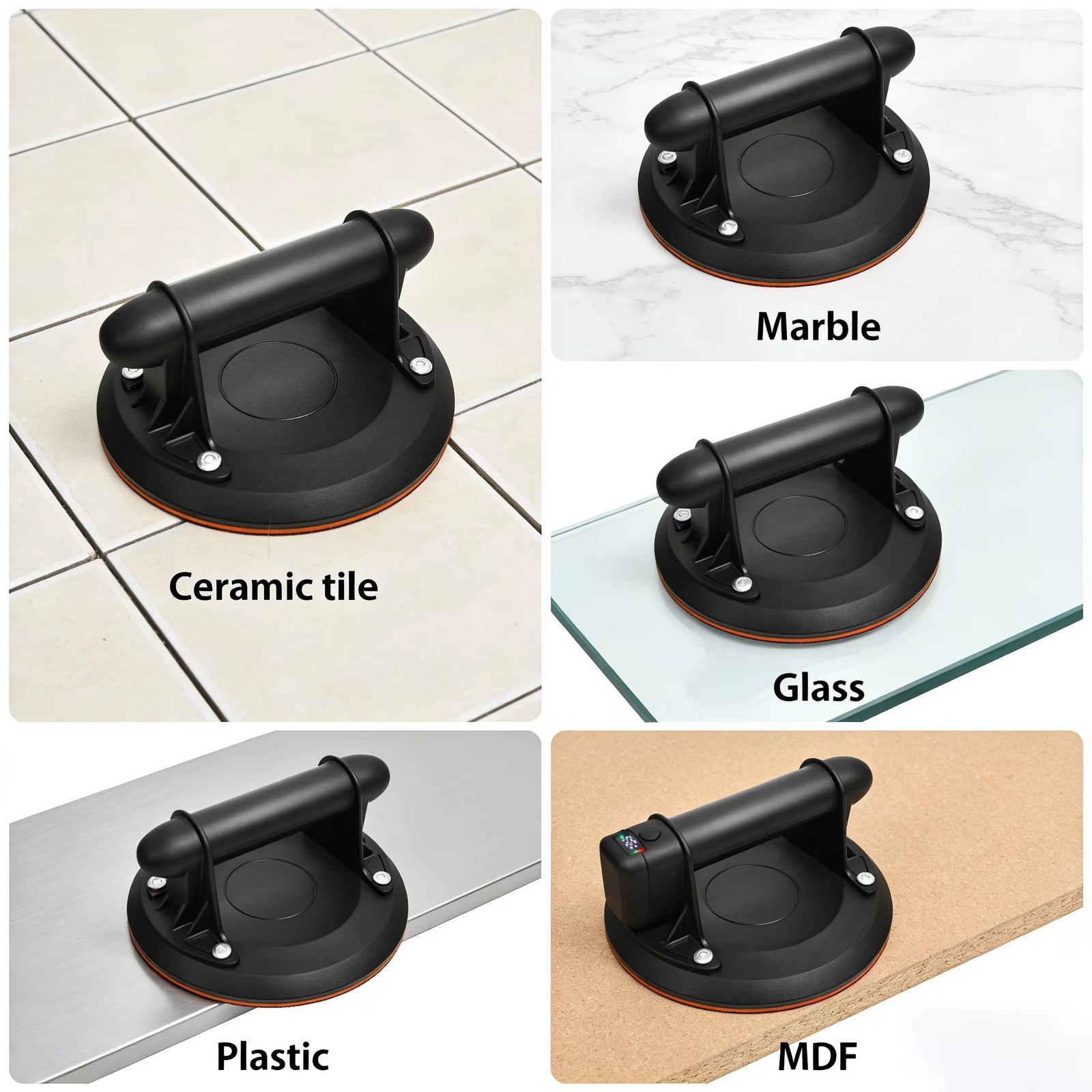 8 Inch Electric Vacuum Suction Cup 200kg Heavy Duty Rechargeable Vacuum Lifter Gripster for Tile Glass Granite Installation listing photo 3