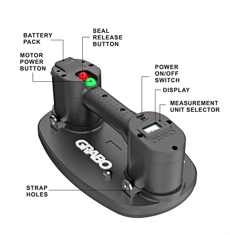 2025 hot sale Grabo electric suction mac battery sheet metal vacuum suction cup gripster lifter for pave stone listing photo 2