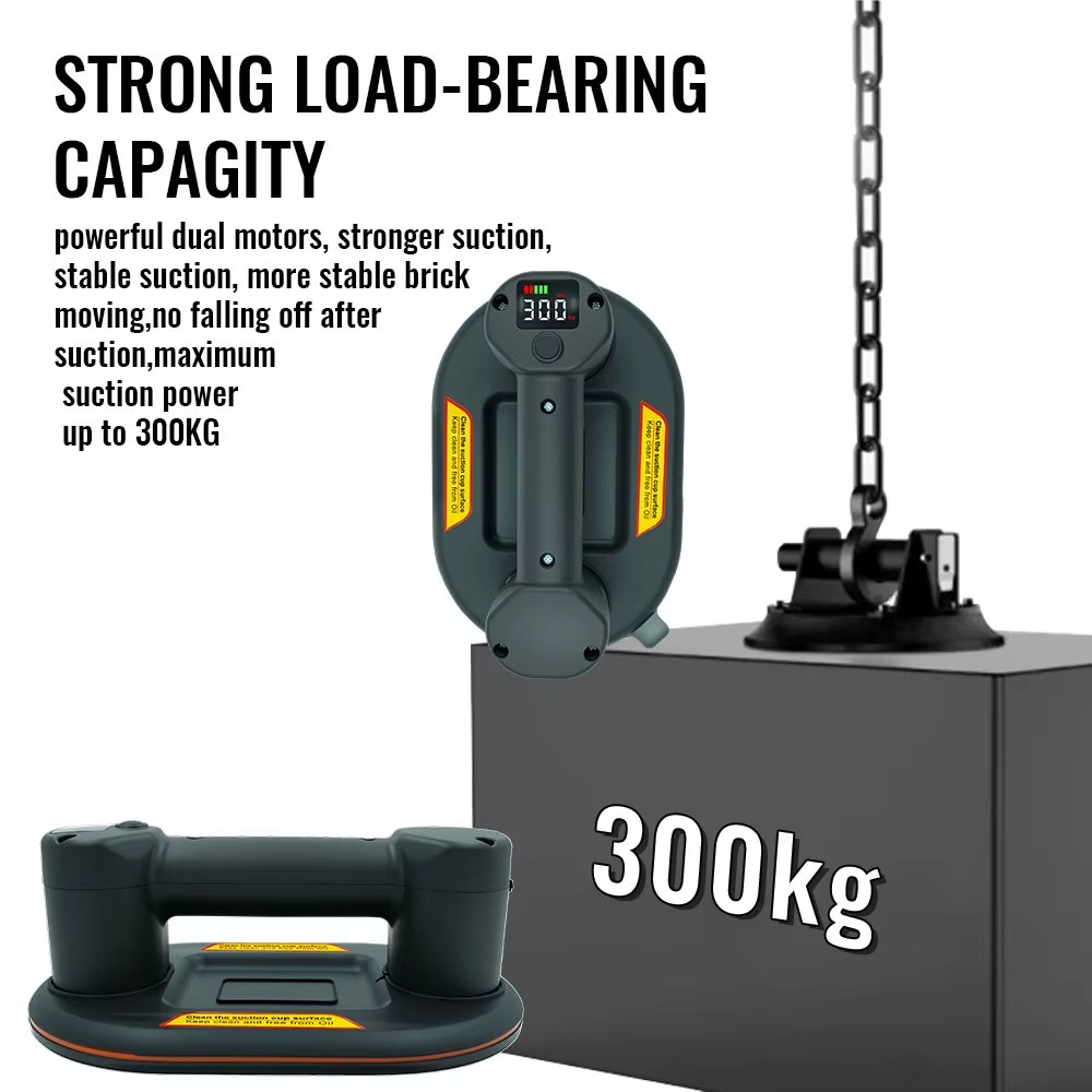 Upgrade Smart Display Electric Vacuum Suction Cup 300KG Load Heavy-Duty Glass Tile Gripster Lifter Vacuum Suckers Lifting Tool listing photo 2