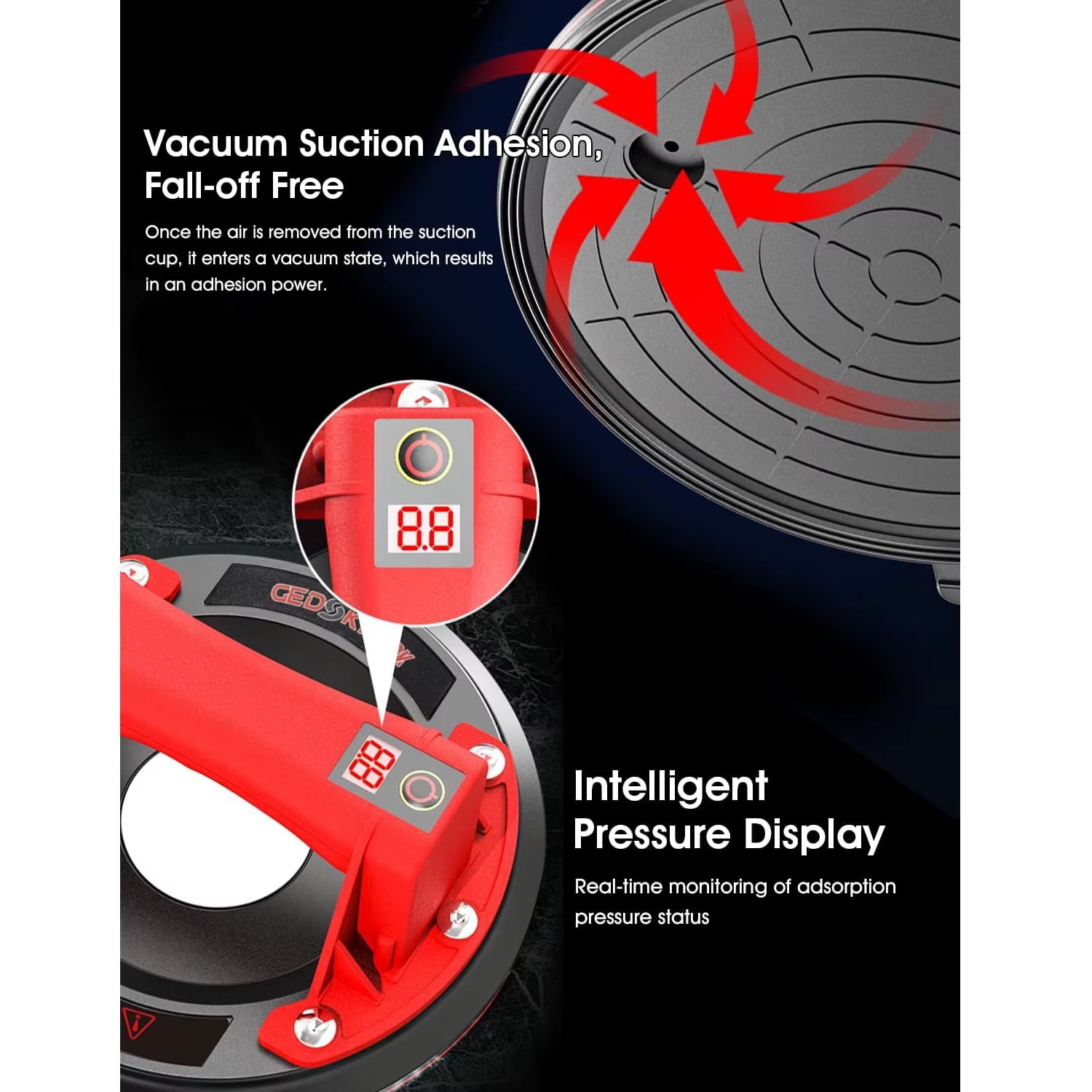 Suction Cup Electric Vacuum Lifter, Kethvoz 440lbs Heavy Duty Handling Gripper with 8'' Automatic Suction Cup Gripster to Lift Windshield listing photo 4