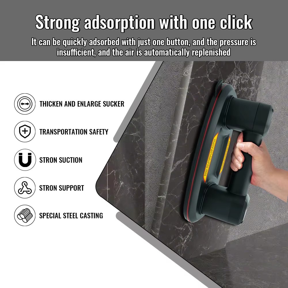 Upgrade Smart Display Electric Vacuum Suction Cup Gripster 300KG Load Heavy-Duty Glass Tile Lifter Vacuum Suckers Lifting Tool listing photo 2