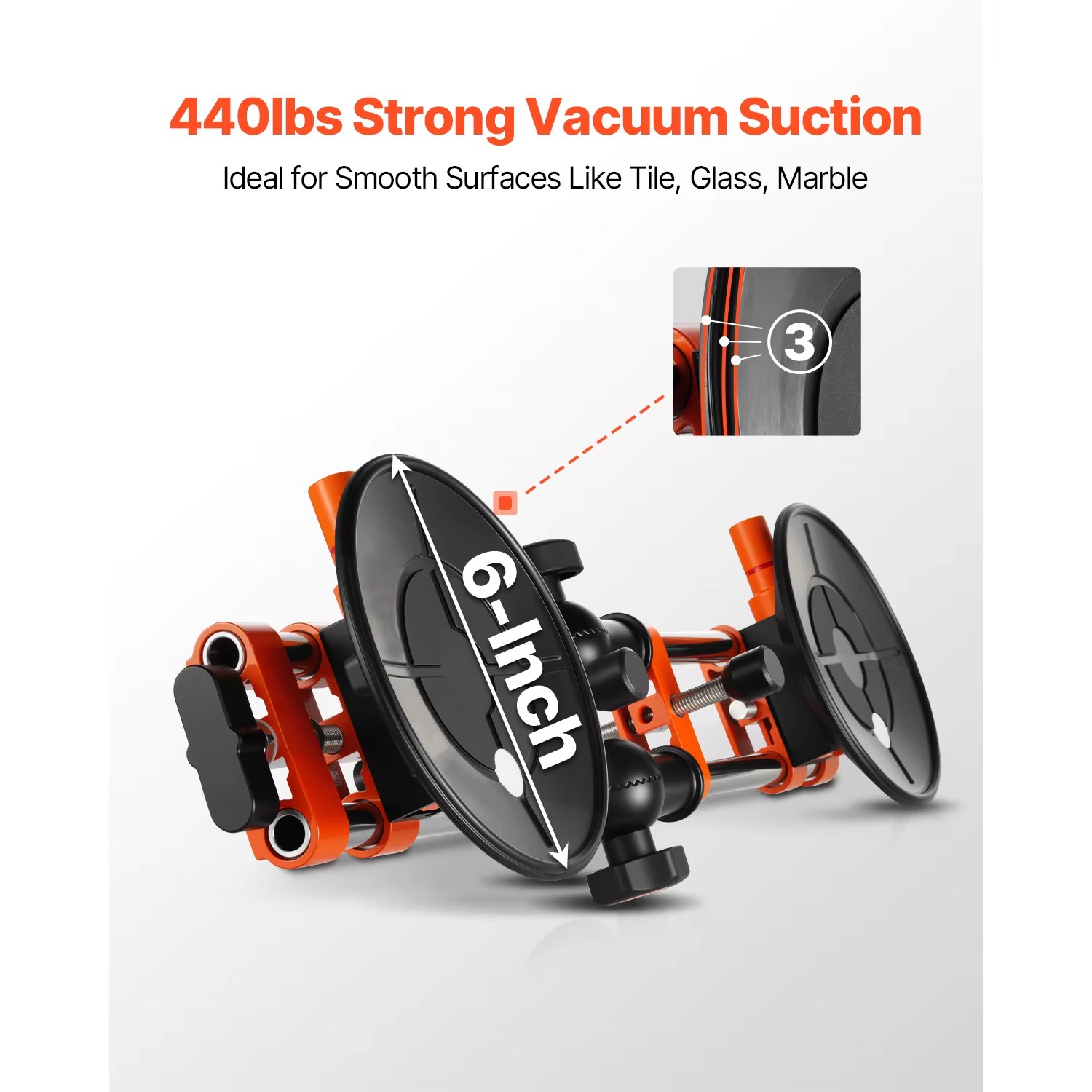 SucceBuy 2 Packs Seamless Granite Seam Setter 90°-120° Adjustable with 6in Suction Cups Gripster Seam Joiner for Tile Joining & Leveling listing photo 2