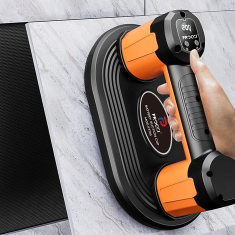 Professional Battery-Powered Suction Cup – Dual Motor, 200 KG Suction Force, Polyurethane Seal, LCD Screen, 4500 mAh Battery, for Slightly Rough or