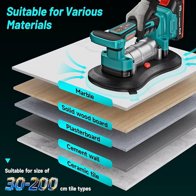 YEARTOP 500KG 9 Gear Tile Tiling Machine Suction Cup Gripster Tile Vibration Leveling Tile Laying Vibrating Tool For Makita 18V Battery listing photo 5