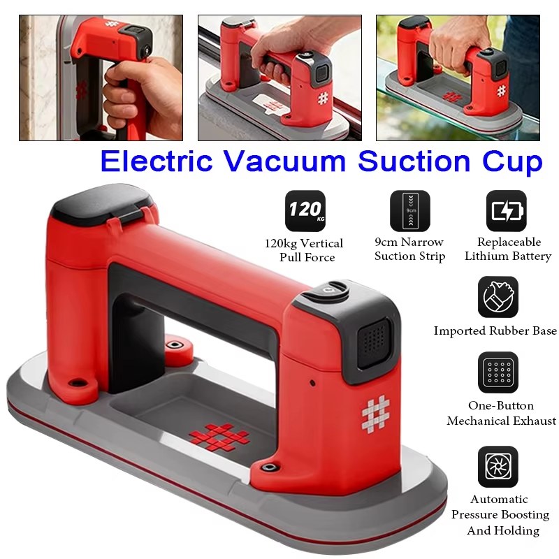 Mini Narrow Strip Suction Cup Smart Digital Display Electric Vacuum Suction Cup Gripster for Granite Tile Glass Manual Lifting Powerful
